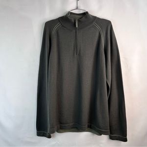 Horney Toad Men's100% Merino Wool 3/4 Zip Pull Over Sweater Size X-Large